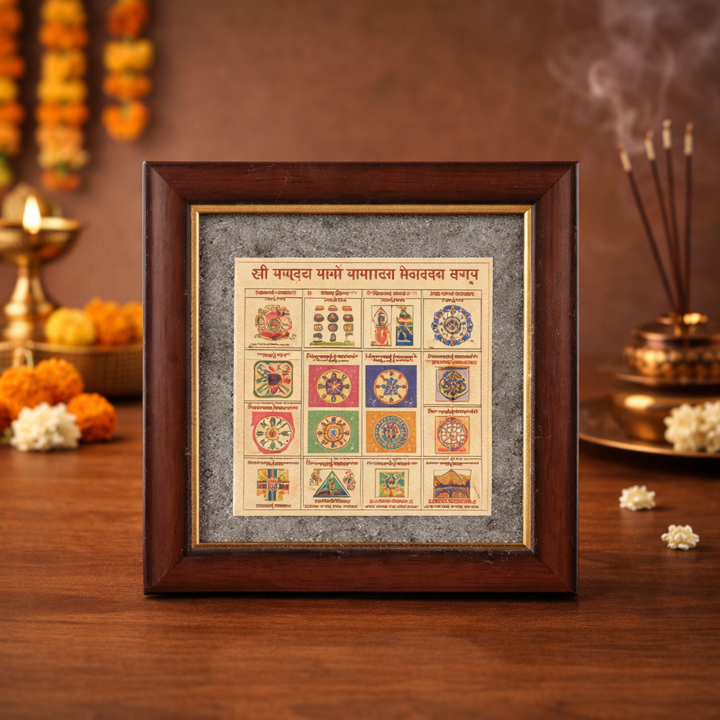 Sampoorna Sarva Kashta Nivaran Shri Yantra Pyrite Dust Frame
